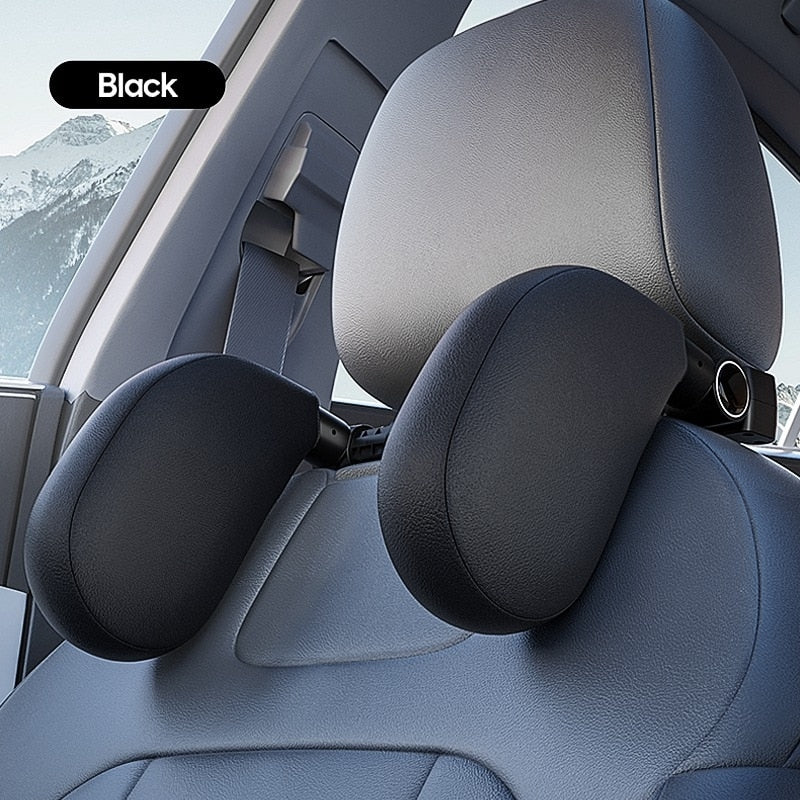 Tetiera auto, tip ergonomic pentru cap si gat cu suport de agatat, reglabila
