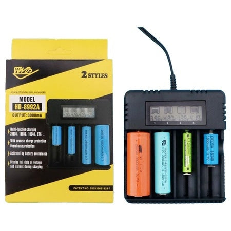 Incarcator universal de baterii, ecran LCD si protectii, iesire 3000mA, pana la 4.2V, capacitate de 4 baterii HD8992A