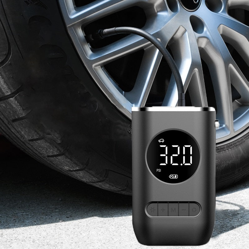 Compresor anvelope auto, Pompa aer auto, ABS, LED, 7.4V, 50 W, 25L/min