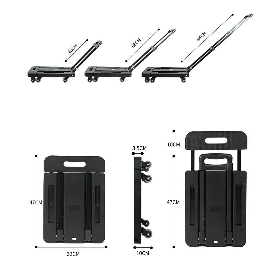 Platforma cu roti, pliabila, otel, 32 x 47 cm, sarcina max 180 kg