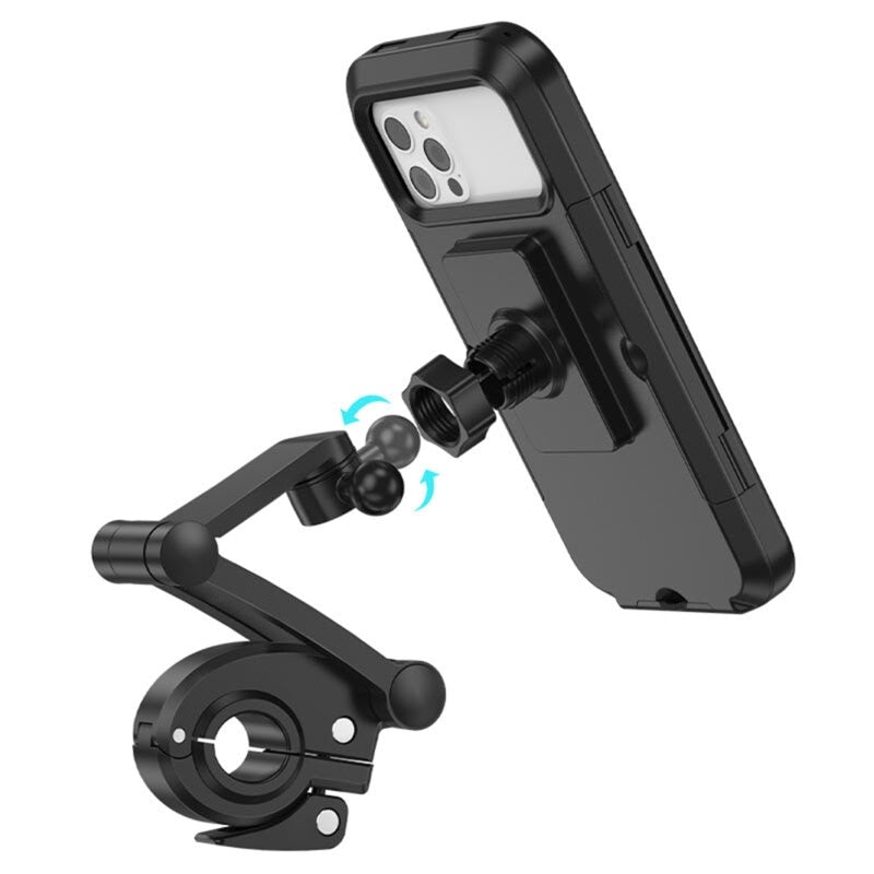 Suport telefon, pentru ghidon, inaltime reglabila, rotativ 360 grade, rezistent la apa