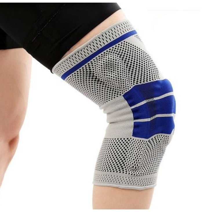 Genunchiera, pentru Genunchi si Activitati Sportive, din Material Respirabil, cu Arcuri Metalice, Pernita Silicon