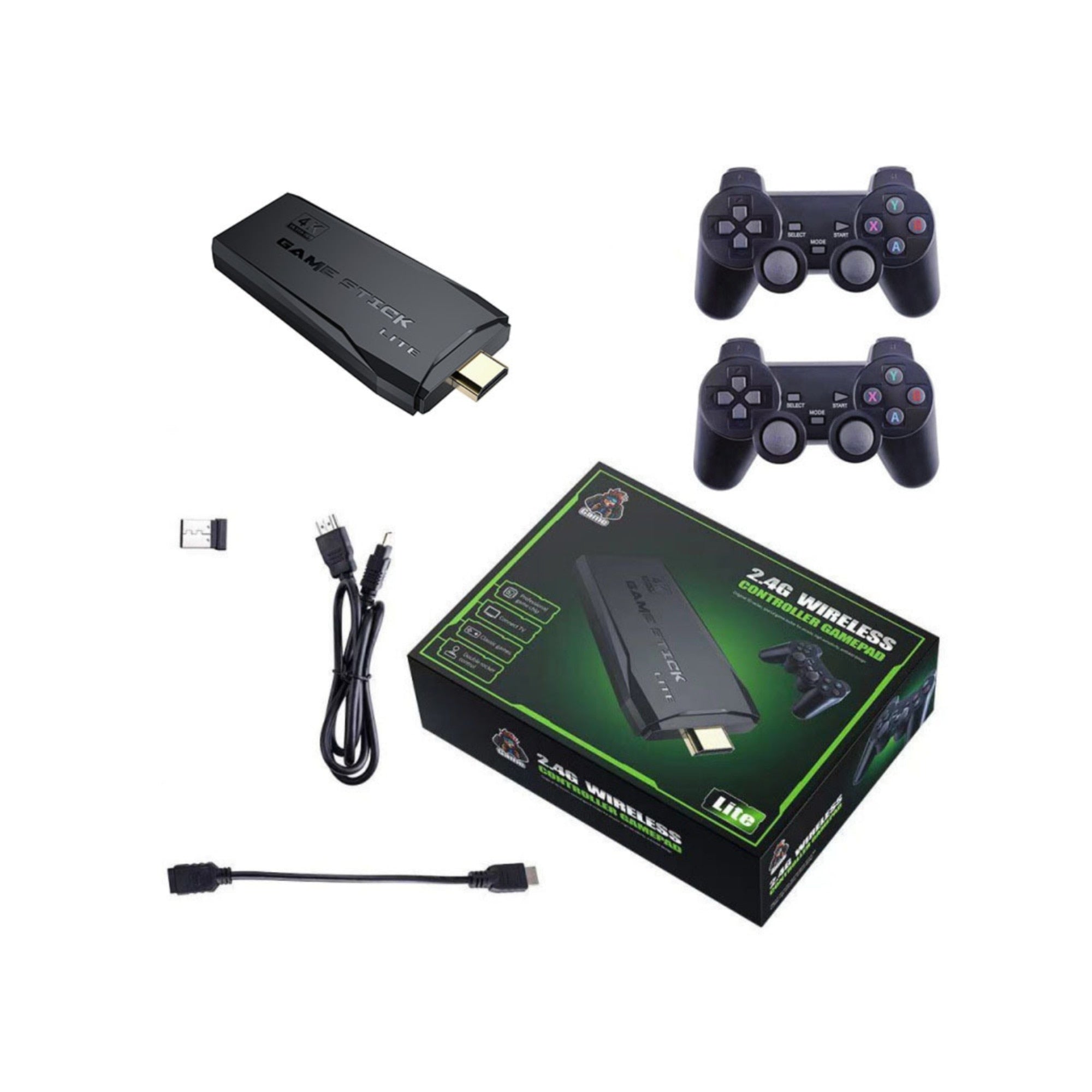 Consola jocuri video retro, ABS, 2.4G wireless, pentru TV, suporta pana la 9 emulatori, HDMI