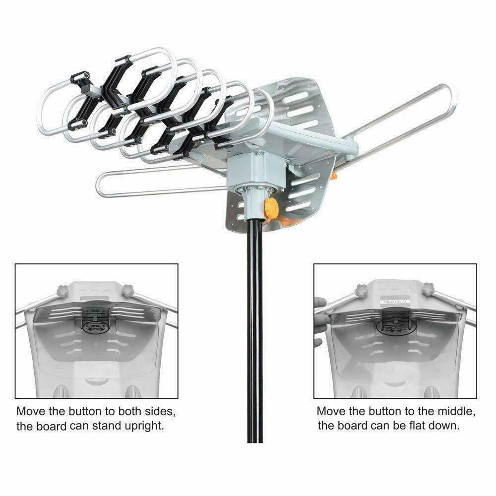 Antena TV pentru exterior cu amplificator, rotatie 360 grade prin telecomanda