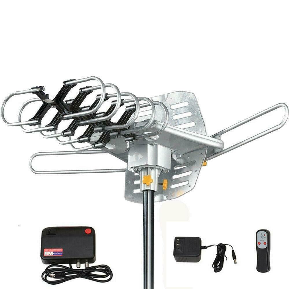 Antena TV pentru exterior cu amplificator, rotatie 360 grade prin telecomanda