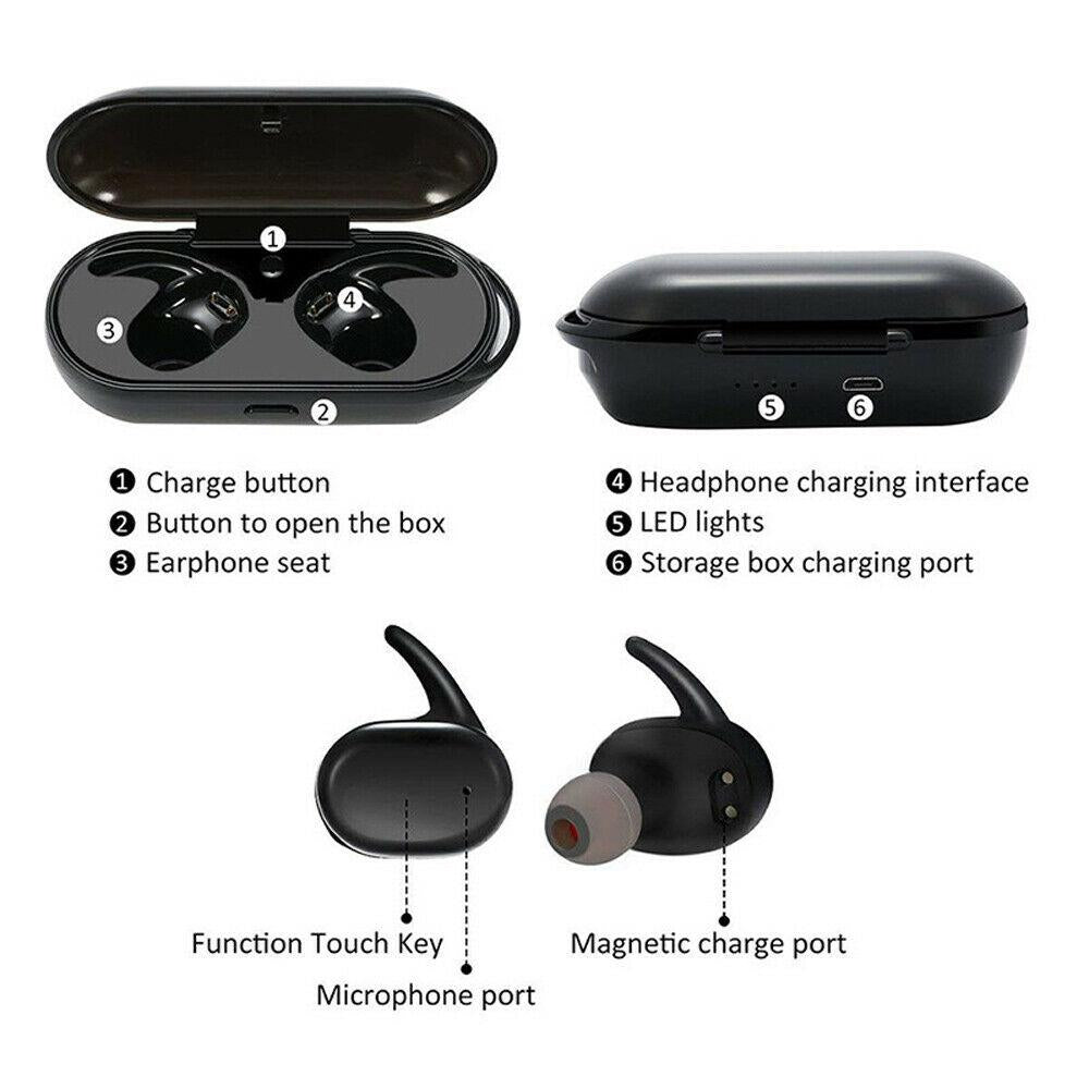 Casti Audio Handsfree fara fir cu functie touch si Bluetooth 5.0