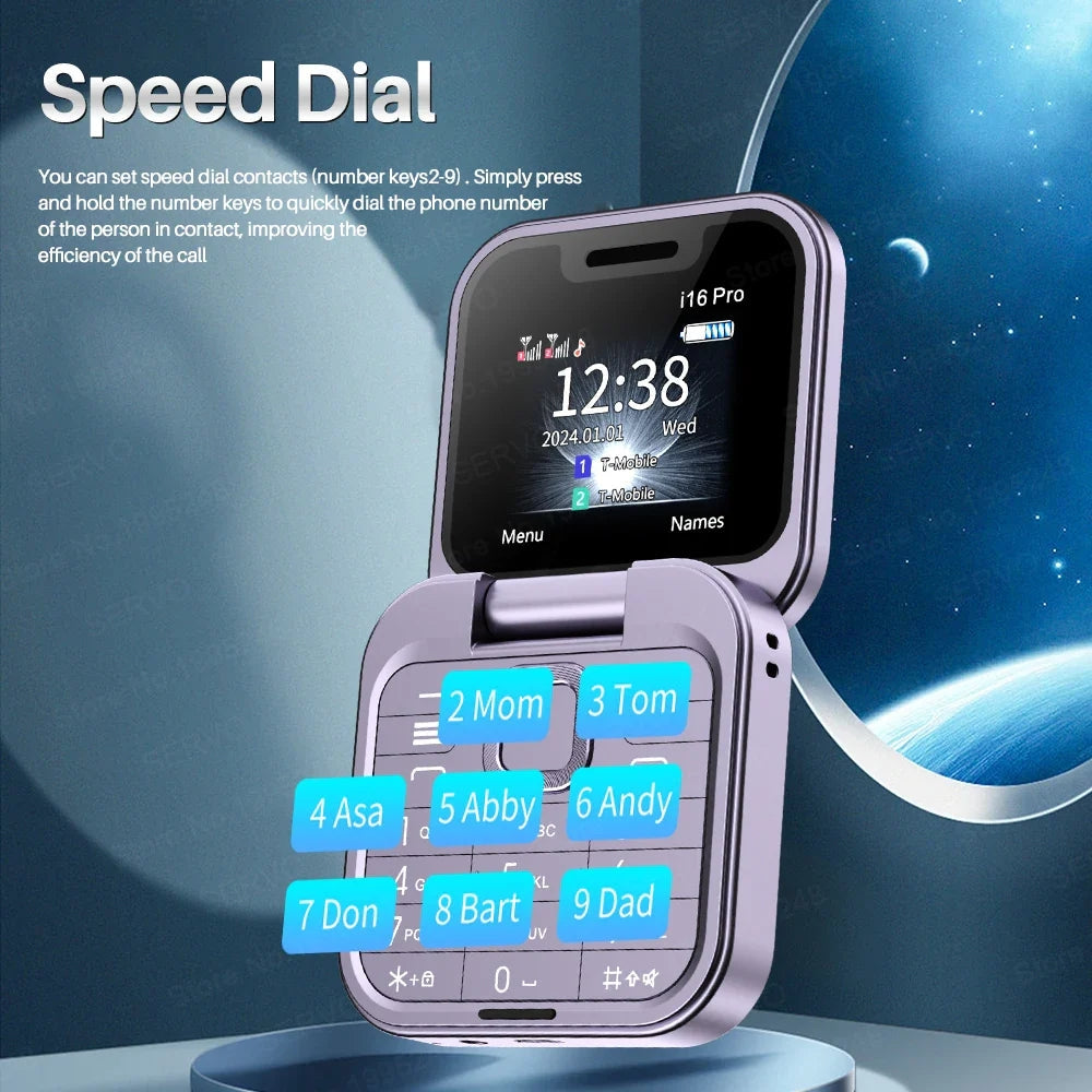 Telefon pliabil i16 Pro - compact, funcțional și elegant