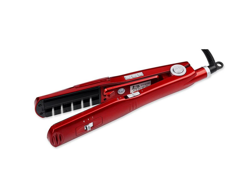 SUPER OFERTA !!! Placa de indreptat parul First Hair FT-8100 cu vapori si reglare temperatura, afisare LED CADOU !!! Set 32 Bigudiuri Spiralate Pentru Ondulat Parul