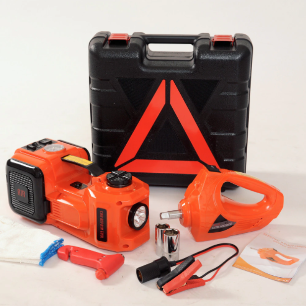Set 3 in 1 Cric hidraulic electric + pompa de umflare + cheie de impact electrica