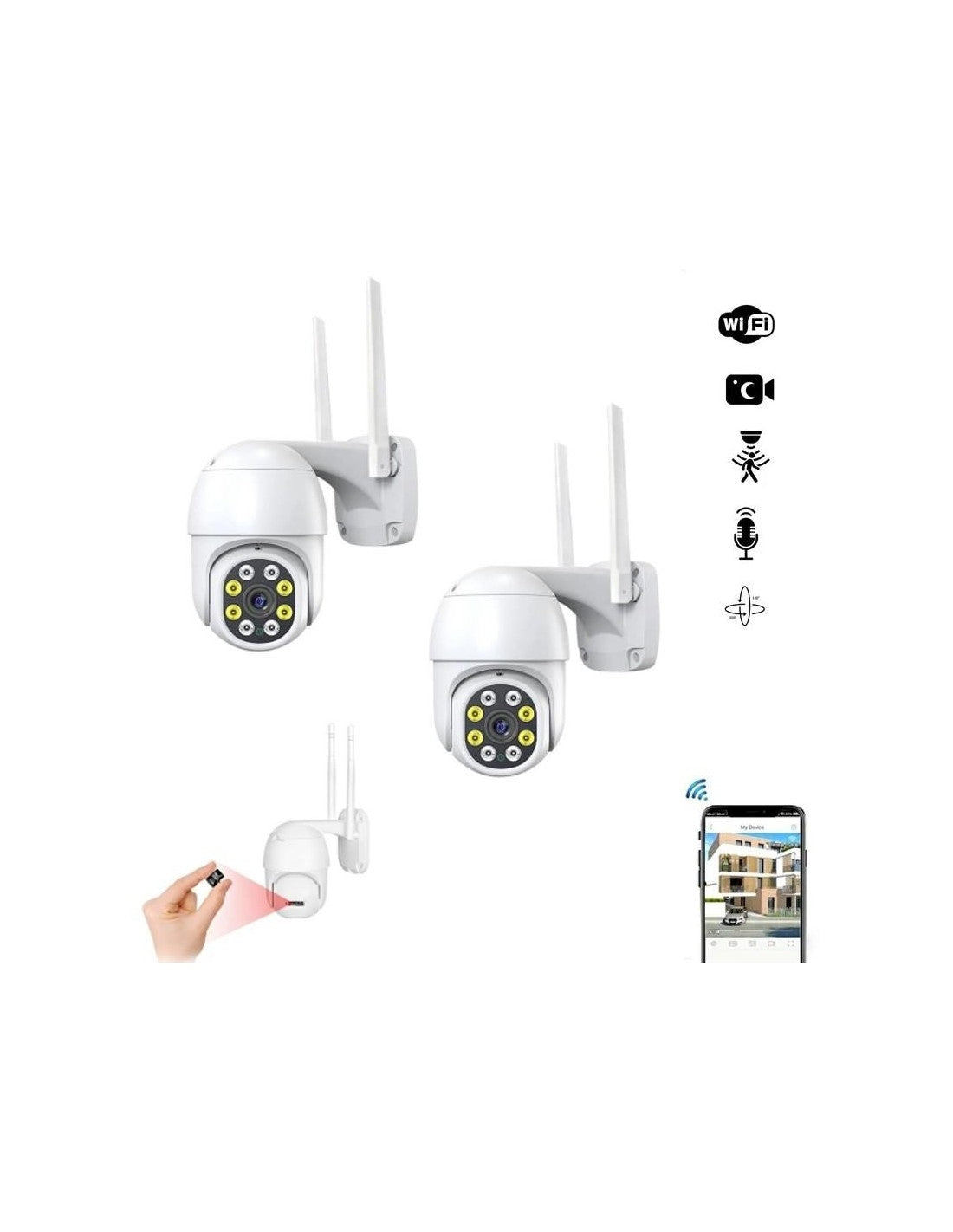CAMERA SUPRAVEGHERE WIFI, INTERIOR / EXTERIOR, ROTATIVA, CU DETECTARE MISCARE JORTAN