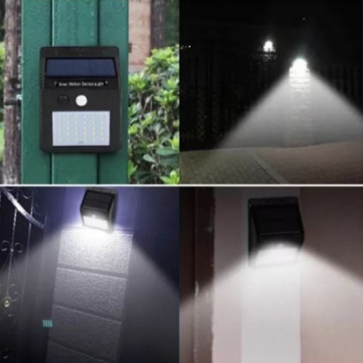 Set 2 Lampi solare de perete cu 30 LED si senzor de miscare