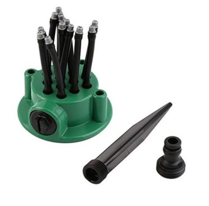 2 x Aspersor Multifuntional, Furtunuri Flexibile, Tip Sprinkler, 360 grade + Set 4 lampi solare de gradina