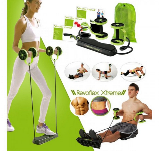 Pachet Slabire !! Aparat Fitness Revoflex Xtreme + Centura si Pantaloni Neopren Original Oferta Limitata