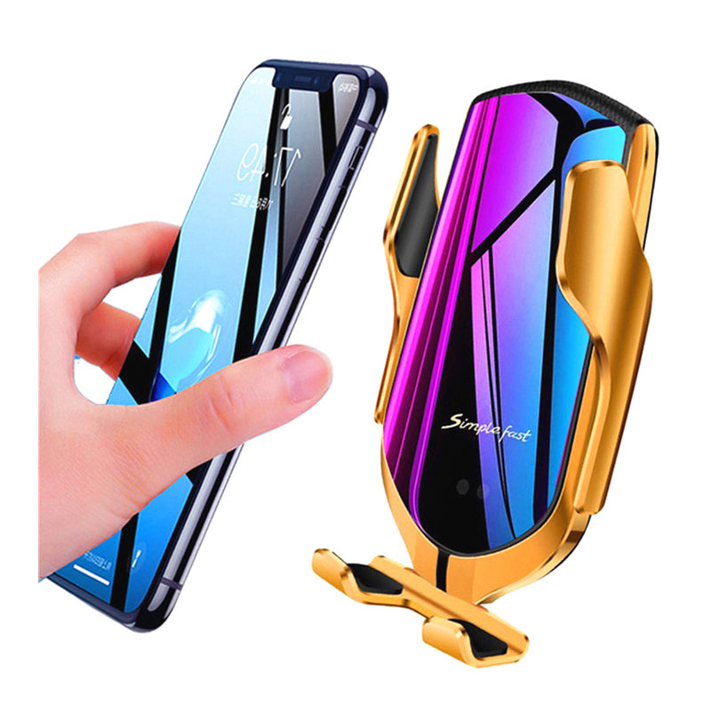 Suport auto cu incarcator wireless Fast Charge,senzor inteligent Smart Sensor R1, USB
