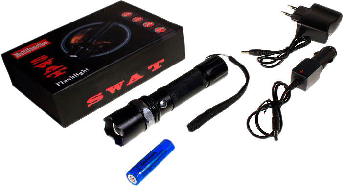 Lanterna LED 3W,cu acumulator, incarcator priza si masina,spot reglabil
