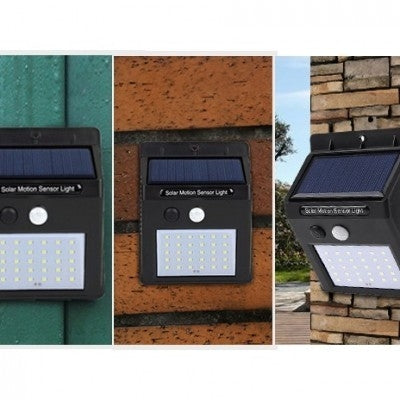 Set 2 Lampi solare de perete cu 30 LED si senzor de miscare