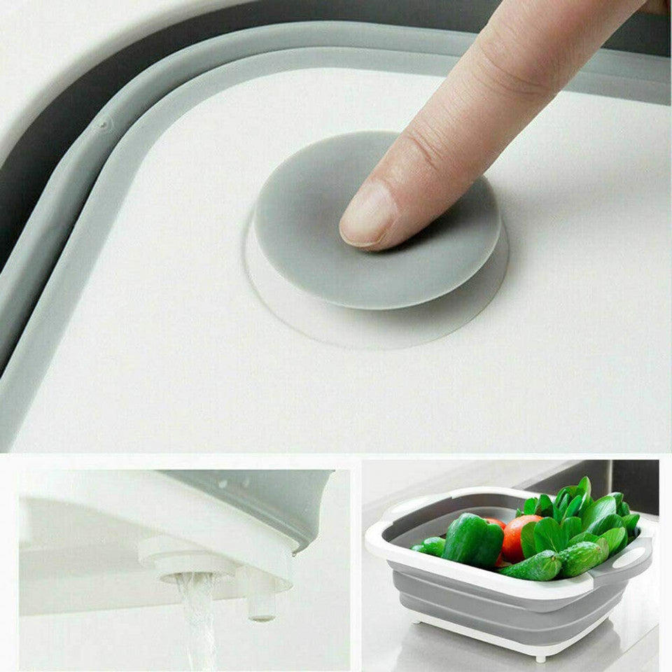 Tocator multifunctional, extensibil pliabil cu dop pentru scurgere