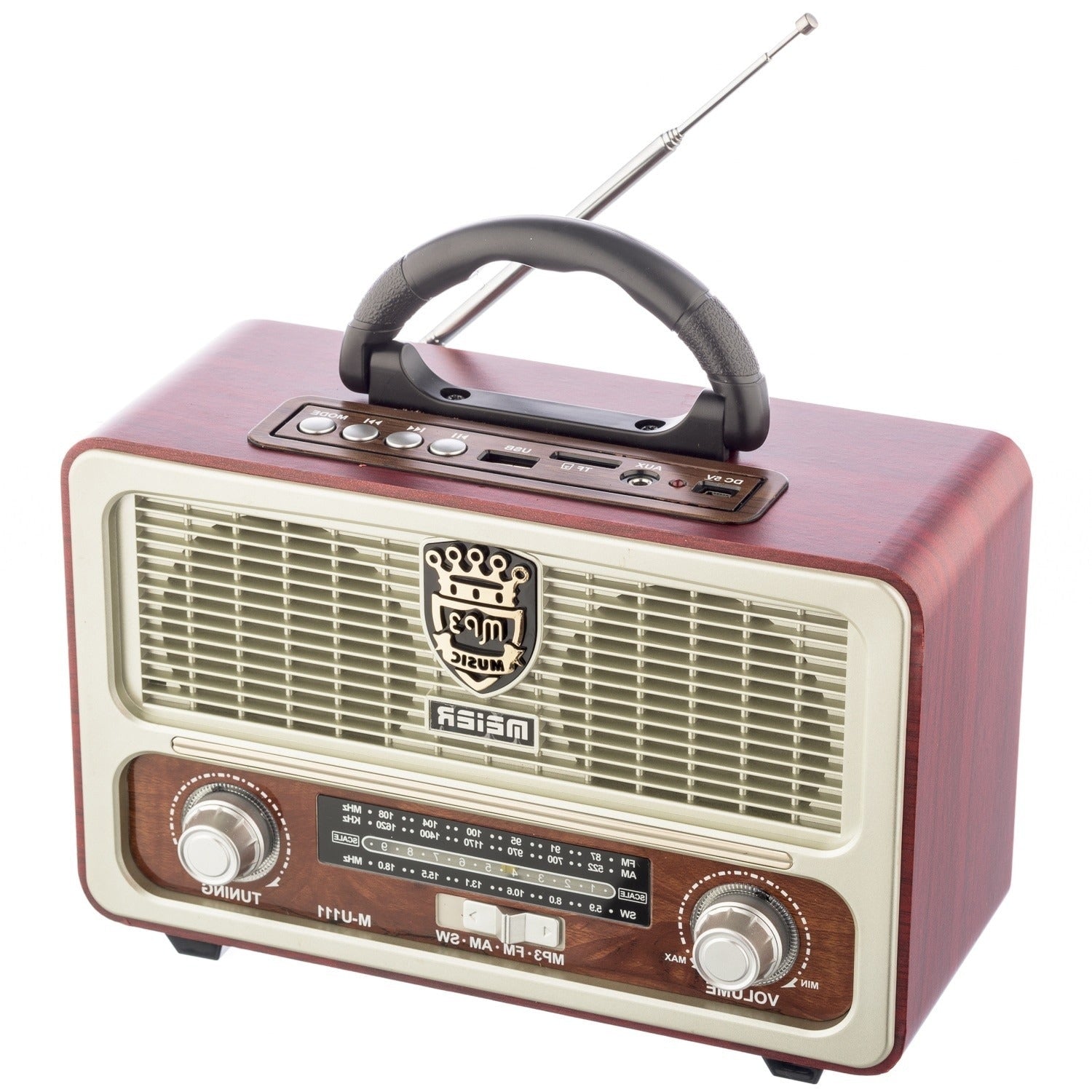 Radio Bluetooth cu MP3 Player, baterie reincarbaila, FM/AM/SW3, antena satelor, USB, SD/ TF CARD, Telecomanda