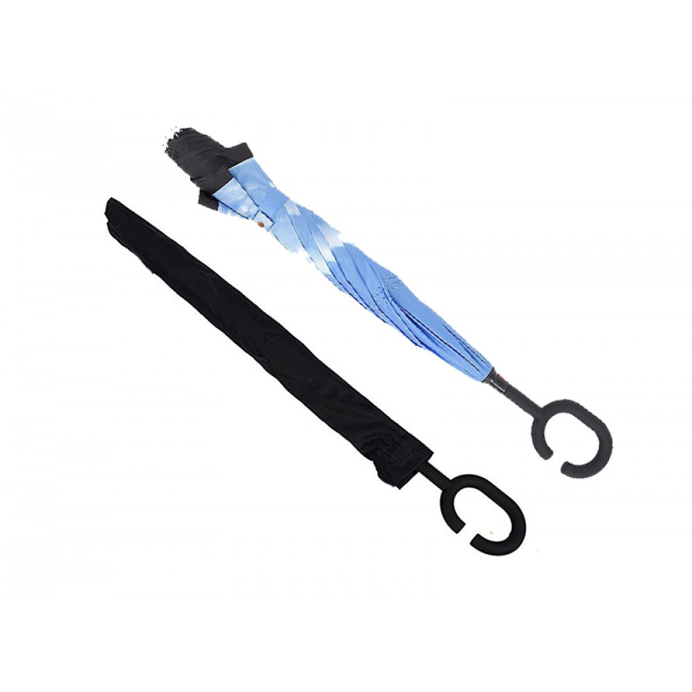 Umbrela reversibila cu maner forma C
