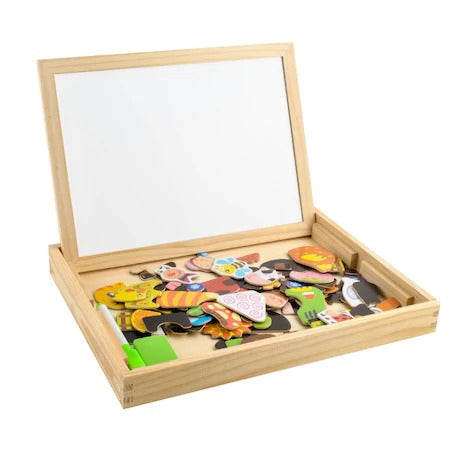 Tabla magnetica educationala pentru copii cu piese de puzzle