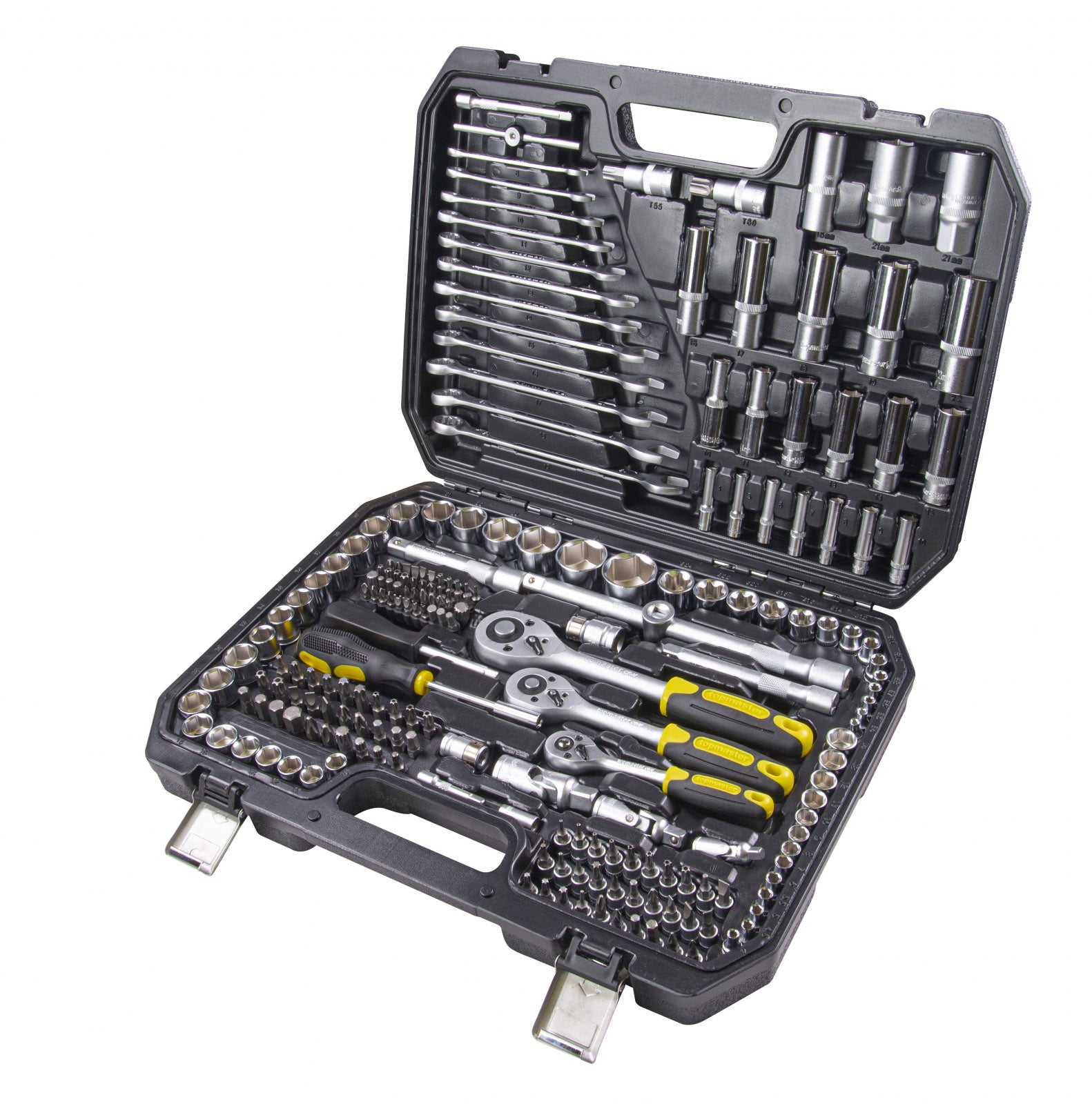Trusa Topmaster 216 chei tubulare si biti prindere patrat  1/2 1/4 si 3/8 Cr-V