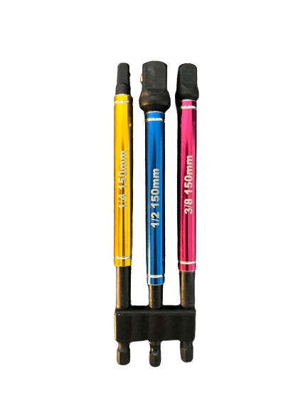 SET BITI ADAPTOARE LUNGI 150 MM HEXAGONAL 1/4 LA PATRAT 1/4, 3/8, 1/2