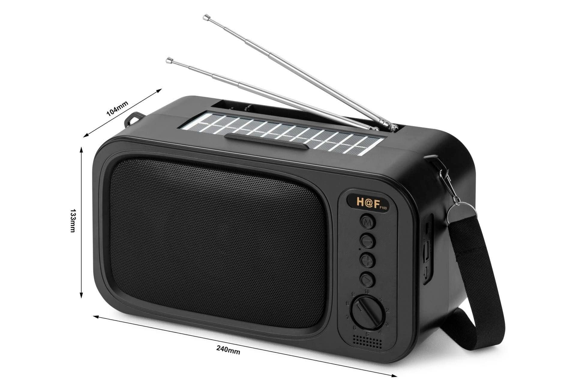 Boxa Portabila Incarcare Solara cu Radio, Bluetooth, Lanterna, USB, Card, AUX, Hands-Free