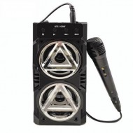 Boxa portabila bluetooth KTS, Karaoke, Aux, Suport Card + Cadou Microfon cu fir